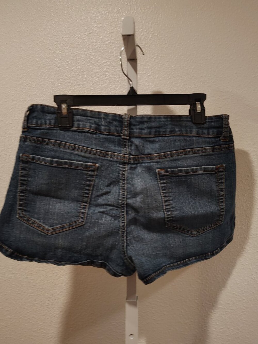 SO Junior's Denim Jean Shorts Size 15 Stretch Blue 5 Pocket Zip Fly
